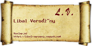 Libal Versény névjegykártya